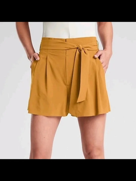 ATHLETA Women’s Mustard High Waisted Shorts Size 8 - Picture 2 of 8